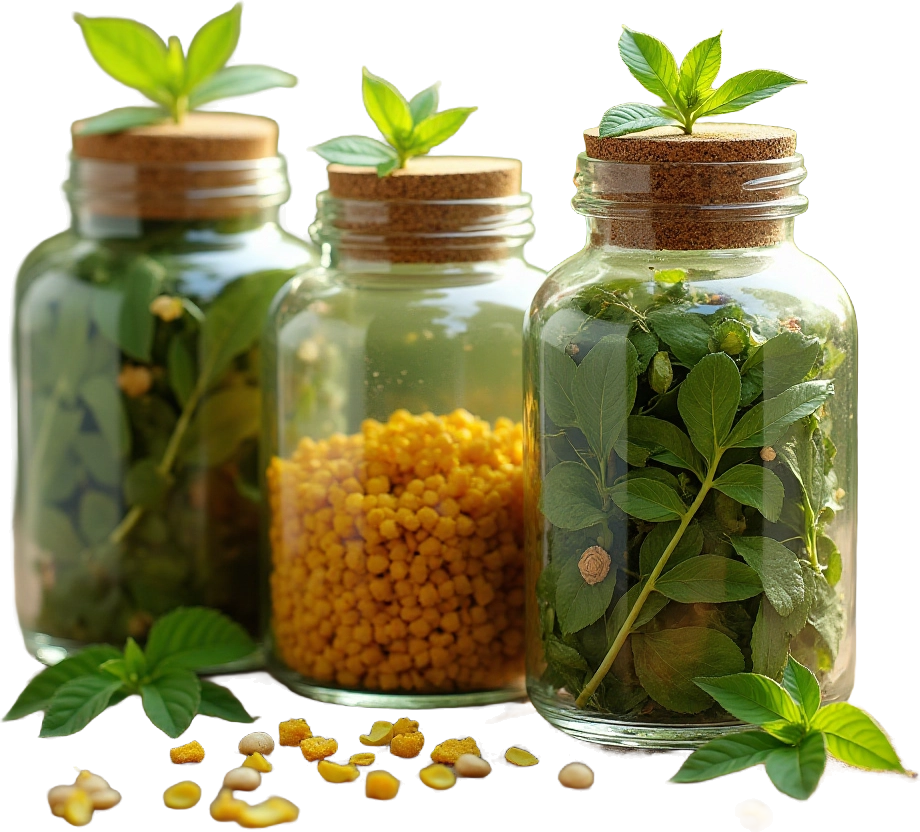 Herbal Remedies in Jars